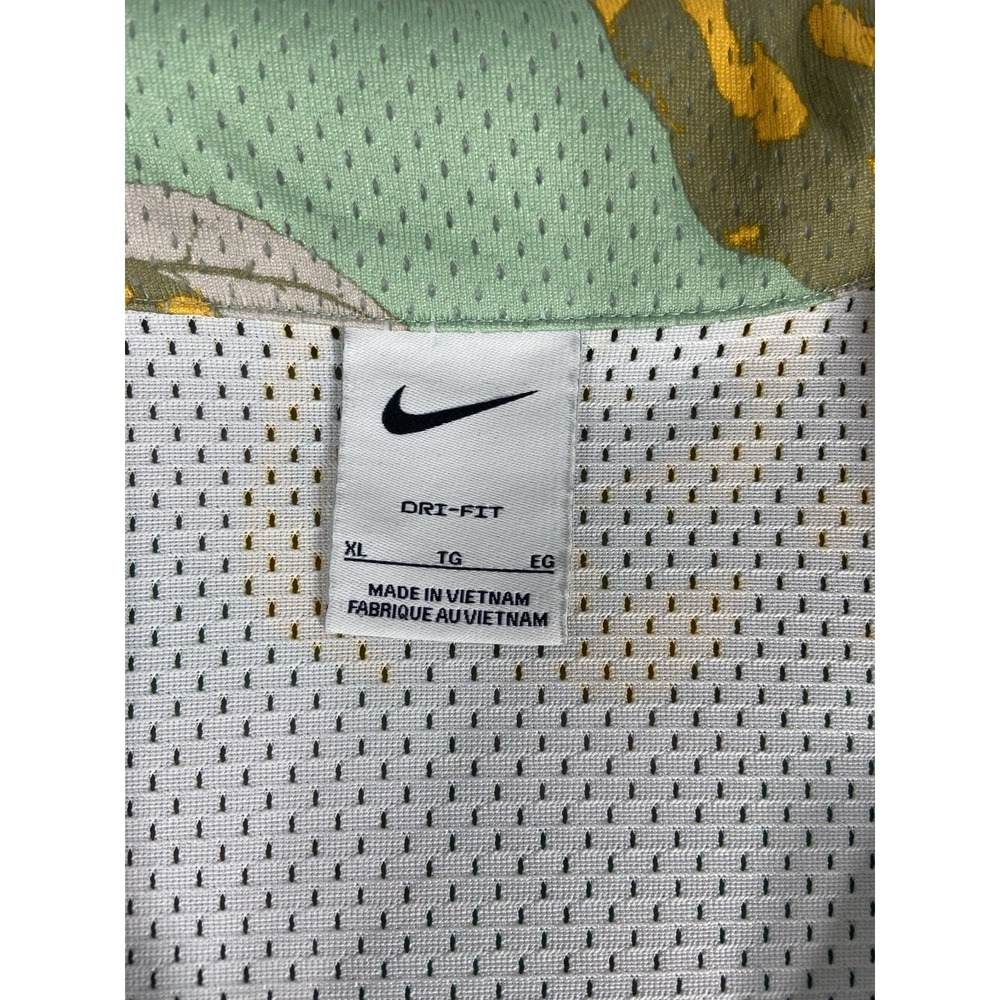 Nike Rose City Shirt Men's XL Green Yellow Mesh Button-Up Floral Short Sleeve - Picture 7 of 11